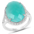8.14 Carat Genuine Amazonite And White Topaz .925 Sterling Silver Ring by Bids.com
