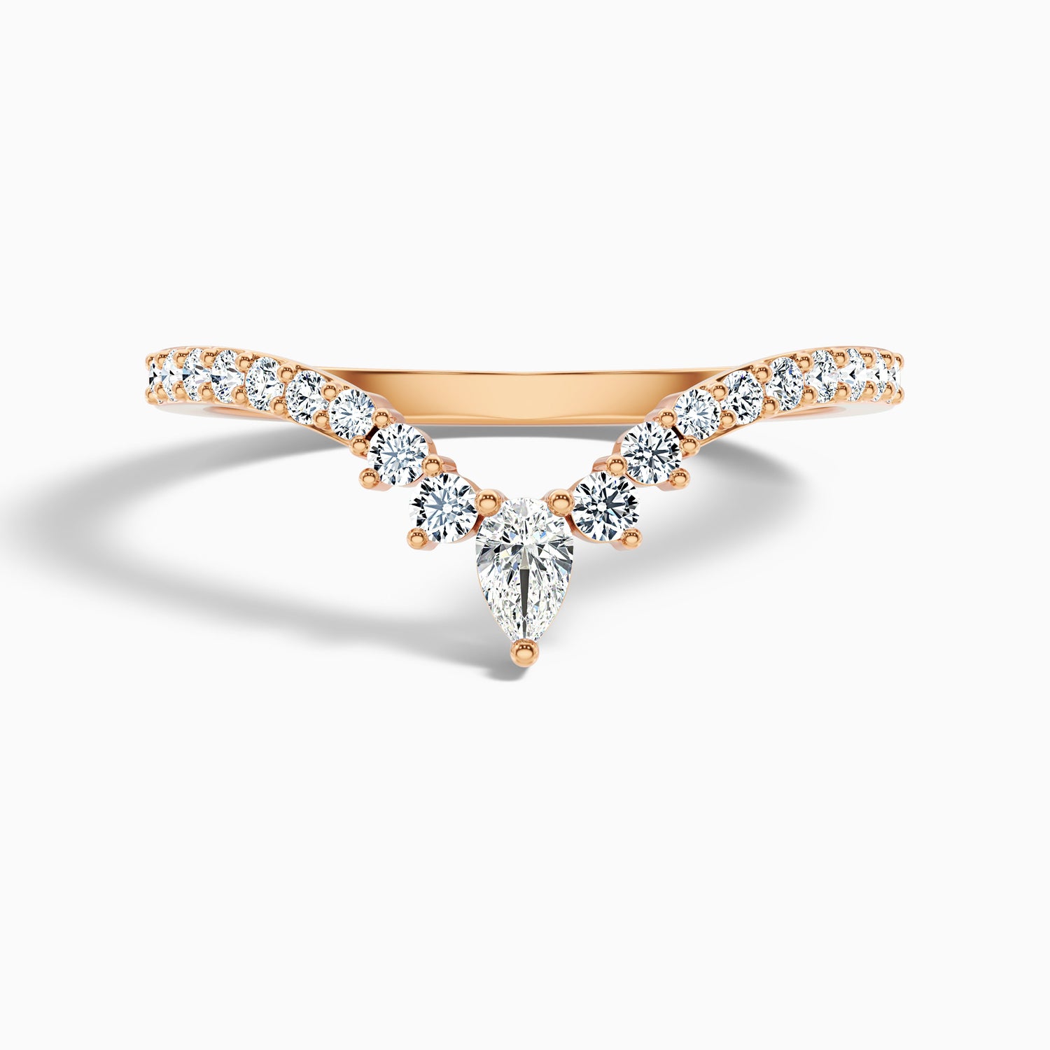 Winona Pear and Round Cut Crescent Shaped Lab Grown Diamond Wedding Band