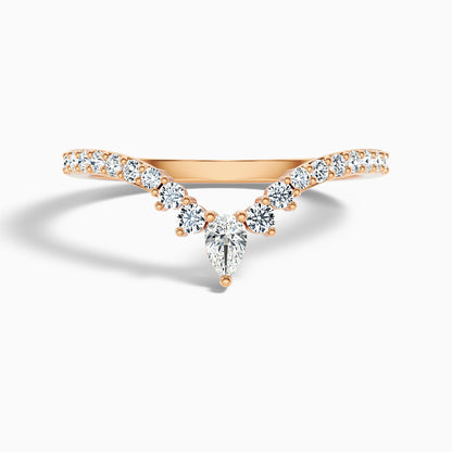 Winona Pear and Round Cut Crescent Shaped Lab Grown Diamond Wedding Band
