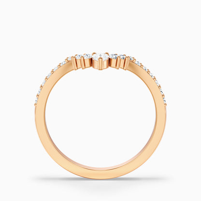 Winona Pear and Round Cut Crescent Shaped Lab Grown Diamond Wedding Band