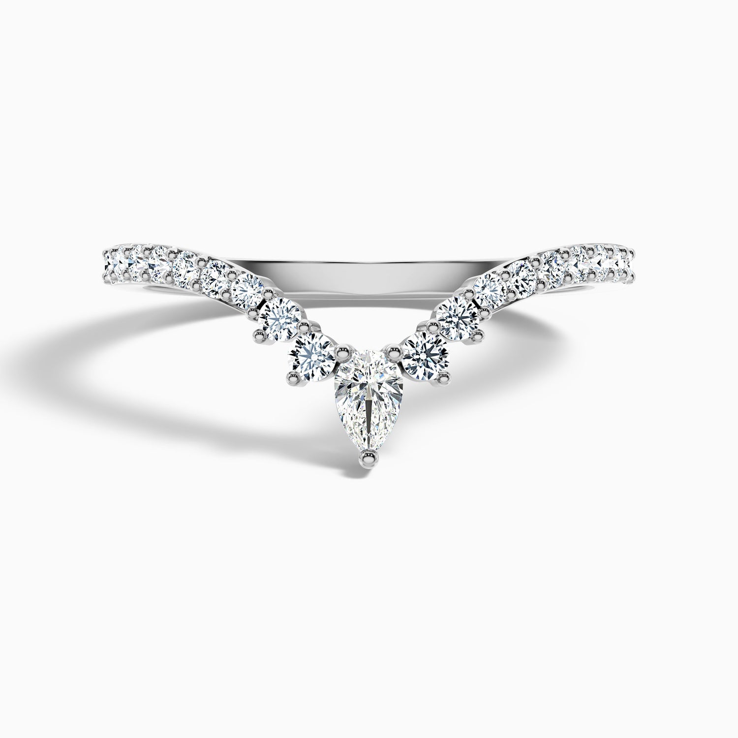 Winona Pear and Round Cut Crescent Shaped Lab Grown Diamond Wedding Band