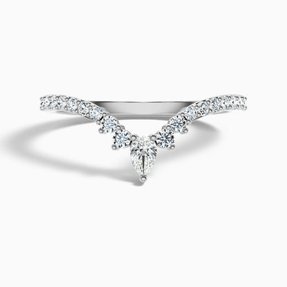 Winona Pear and Round Cut Crescent Shaped Lab Grown Diamond Wedding Band