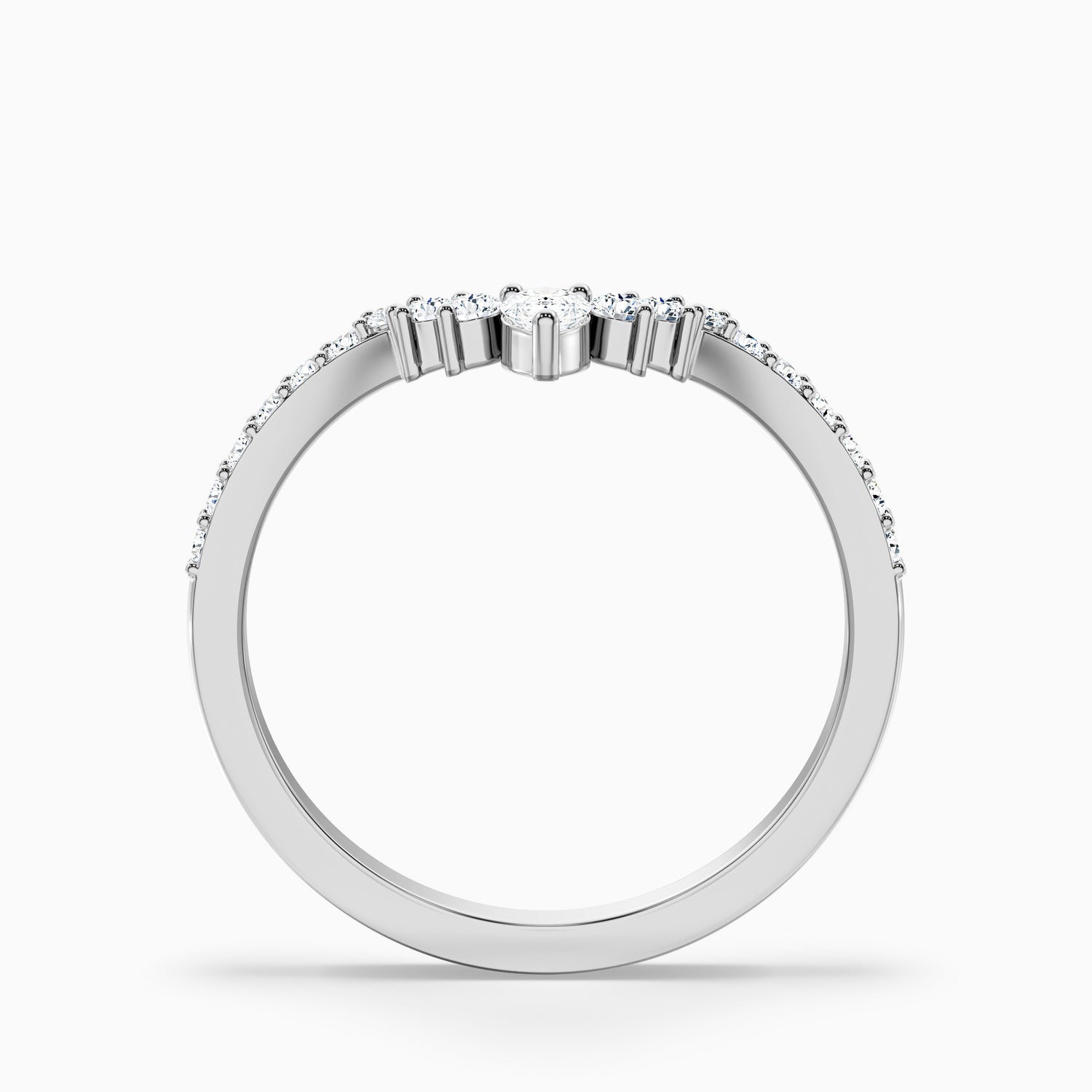 Winona Pear and Round Cut Crescent Shaped Lab Grown Diamond Wedding Band