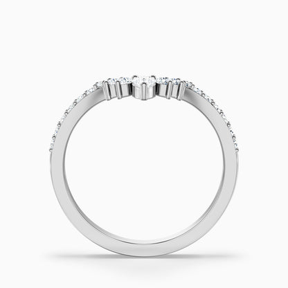 Winona Pear and Round Cut Crescent Shaped Lab Grown Diamond Wedding Band