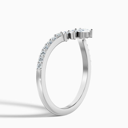 Winona Pear and Round Cut Crescent Shaped Lab Grown Diamond Wedding Band