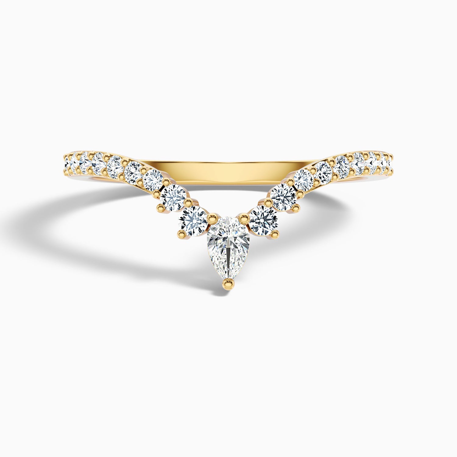 Winona Pear and Round Cut Crescent Shaped Lab Grown Diamond Wedding Band