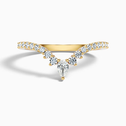 Winona Pear and Round Cut Crescent Shaped Lab Grown Diamond Wedding Band