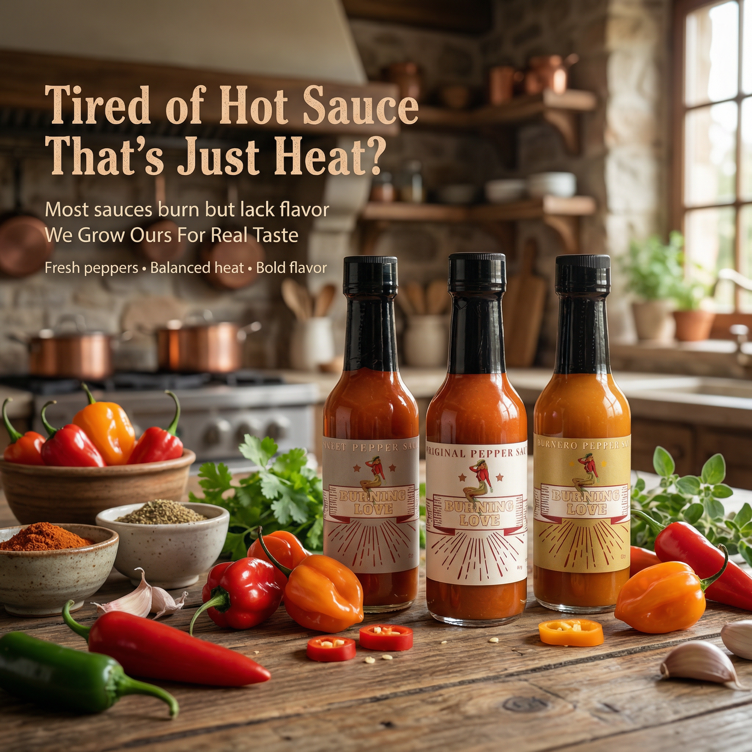 Hot Sauce 3-Pack Gift Set - Original, Habanero &amp; Sweet Heat | Small Batch Restaurant Made | Lady May by The Lady May