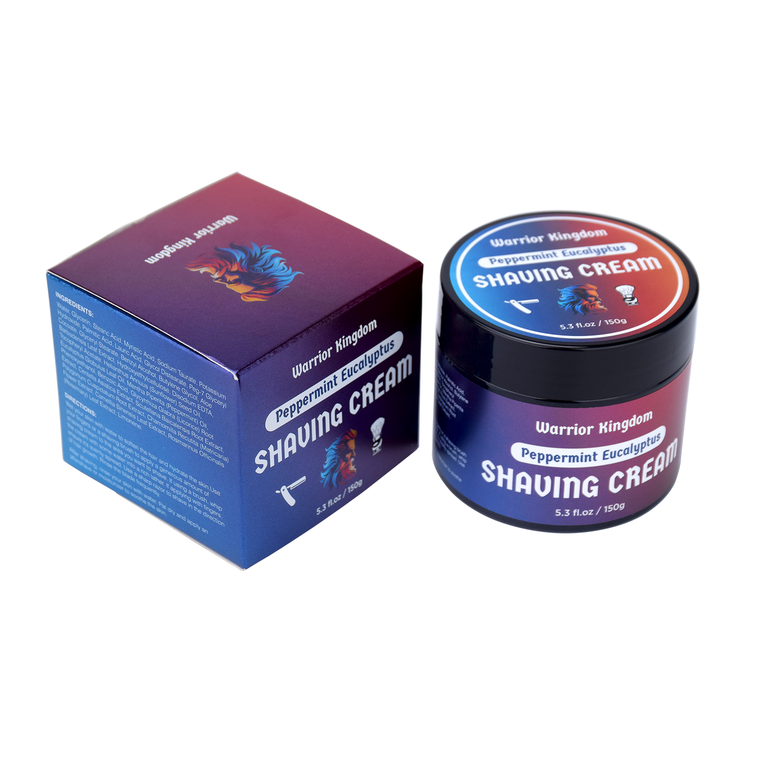 WhollyKaw Warrior Kingdom Luxury Shaving Cream - Peppermint Eucalyptus by Pasteur Pharmacy
