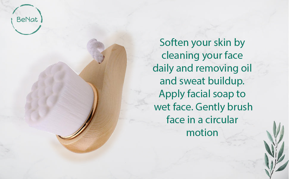 Facial Brush with Bamboo Handle  DestGlow