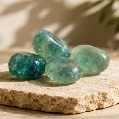 Green Fluorite Tumbled Crystals (Bring Balance and Clearing)  DestGlow