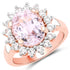 5.56 Carat Genuine Kunzite and White Topaz .925 Sterling Silver Ring by Bids.com