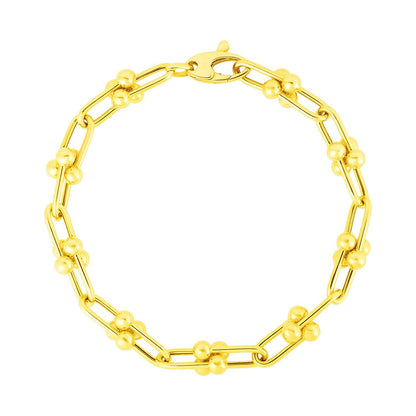 14k Yellow Gold 7 1/2 inch Jax Chain Bracelet by Bids.com