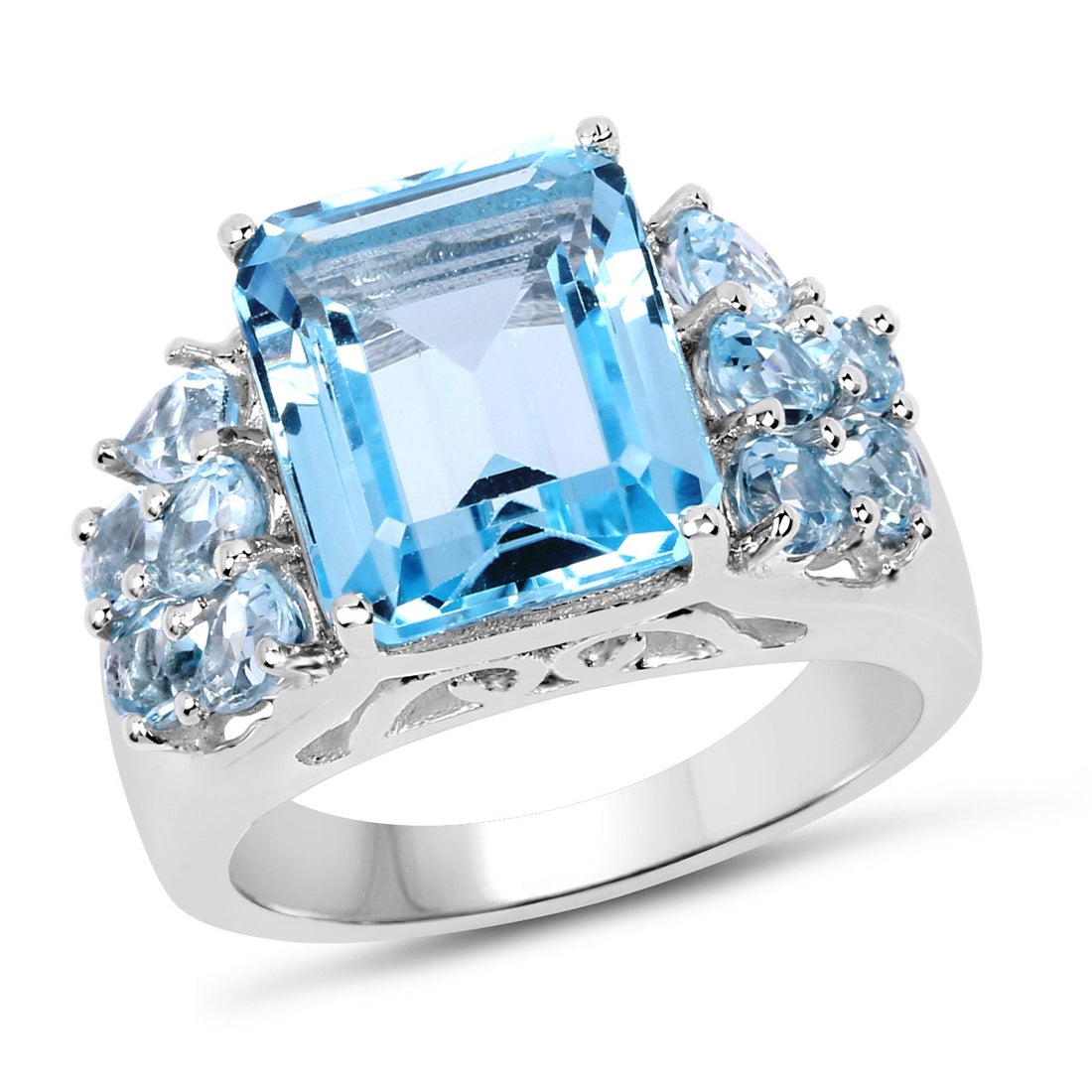 6.50 Carat Genuine Blue Topaz .925 Sterling Silver Ring by Bids.com