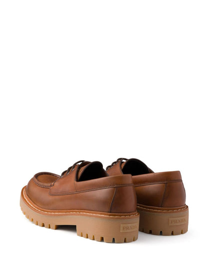 Prada Men Laced Leather Loafers by Luosophy