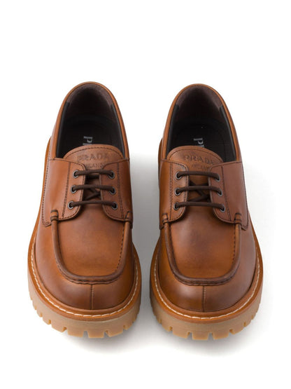 Prada Men Laced Leather Loafers by Luosophy