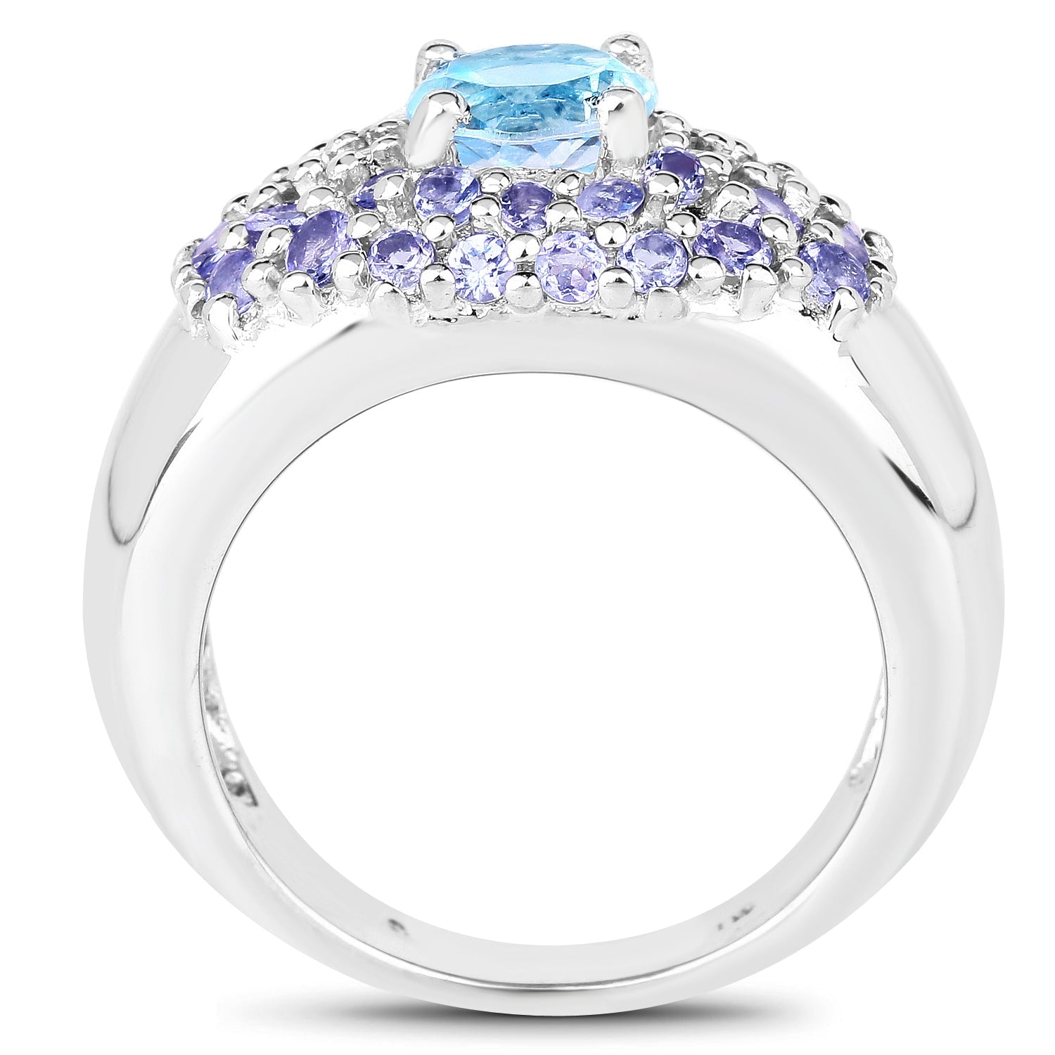 2.78 Carat Genuine Blue Topaz and Tanzanite .925 Sterling Silver Ring by Bids.com