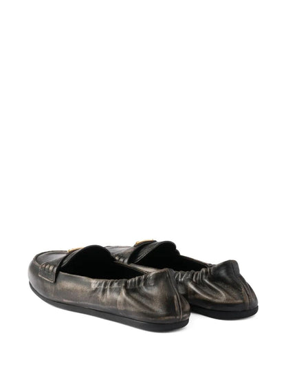Prada Women Deconstructed And Flexible Nappa Leather Loafers by Luosophy
