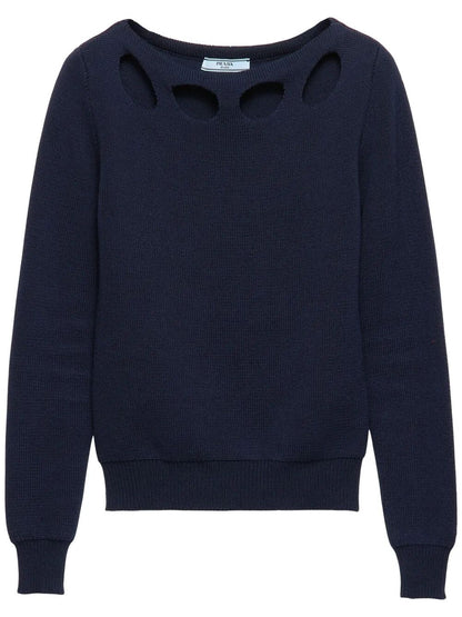 Prada Women Cotton Boat Neck Sweater by Luosophy