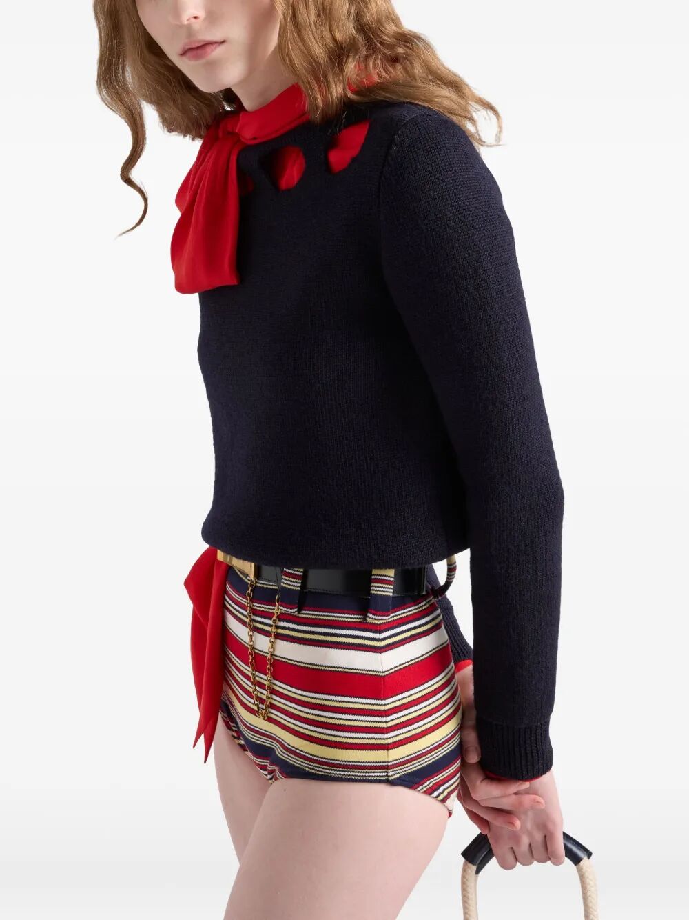 Prada Women Cotton Boat Neck Sweater by Luosophy