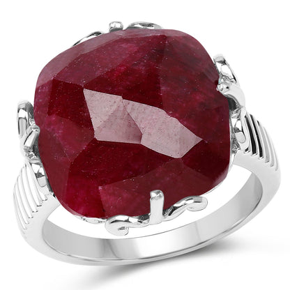 13.65 Carat Dyed Ruby .925 Sterling Silver Ring by Bids.com
