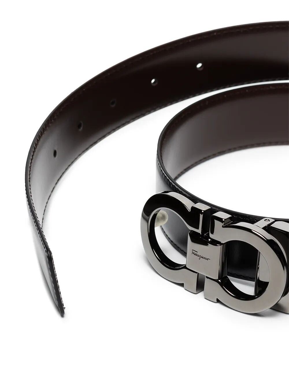 Ferragamo Men Smooth Leather Reversible Gancini Belt by Luosophy