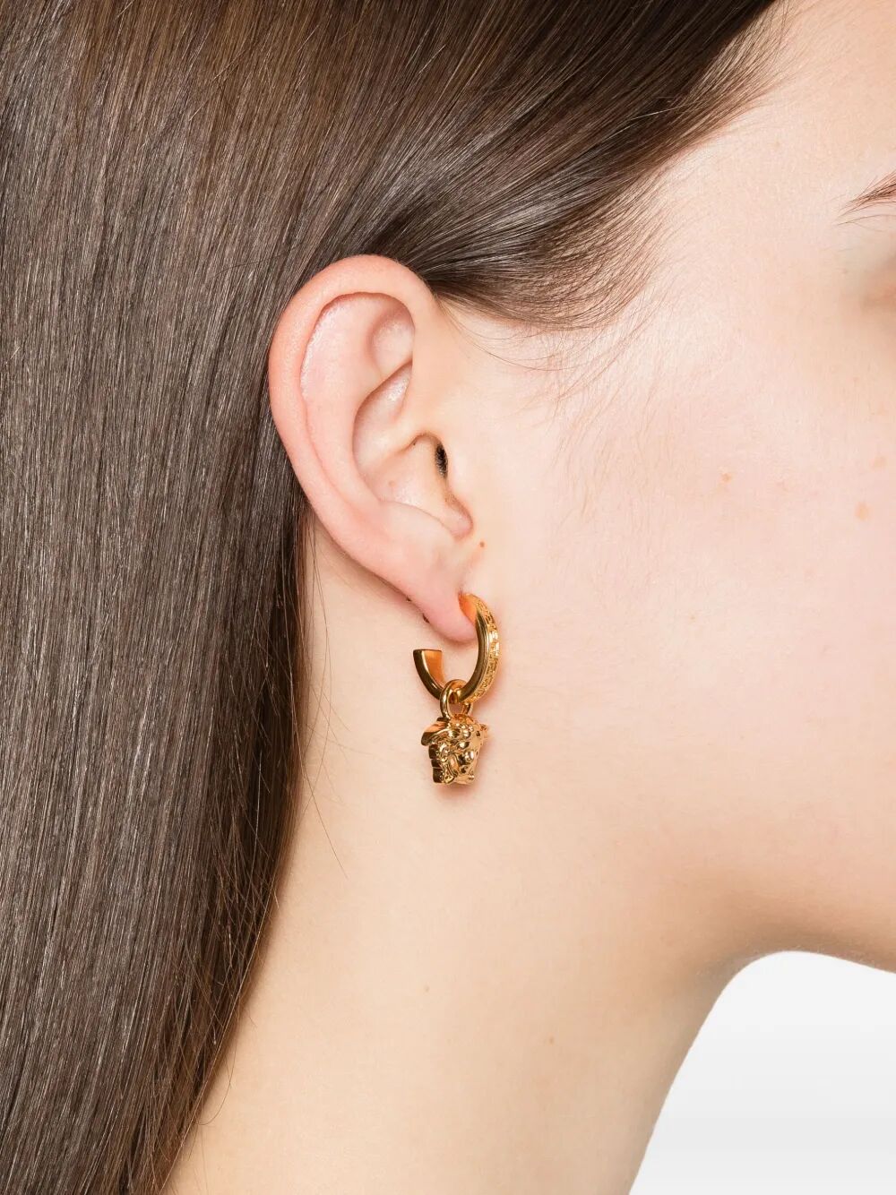 Versace Women La Medusa Greca Hoop Earrings by Luosophy