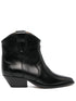 Isabel Marant Women Dewina Leather Cowboy Boots by Luosophy