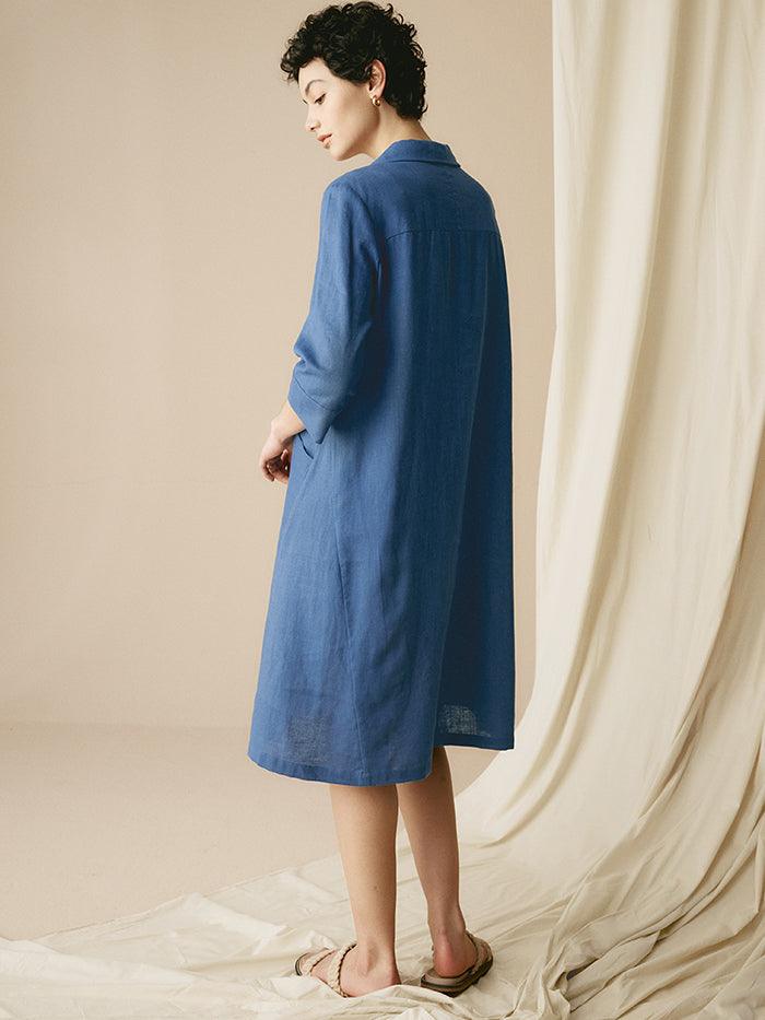 100% Linen Shirt Dress MADISON by LINTICO
