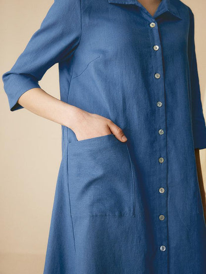 100% Linen Shirt Dress MADISON by LINTICO