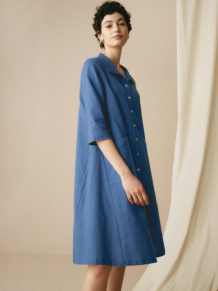 100% Linen Shirt Dress MADISON by LINTICO