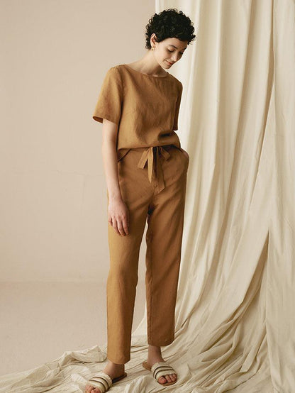 100% Linen Two-Piece Casual Linen Tracksuit COLLEEN by LINTICO
