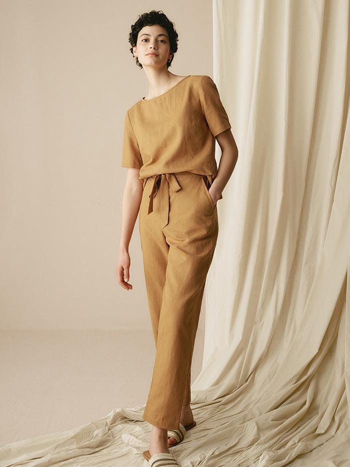100% Linen Two-Piece Casual Linen Tracksuit COLLEEN by LINTICO