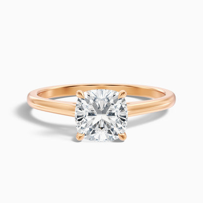 Joa 3.5 Carat Cushion Cut Solitaire Lab Grown Engagement Ring in 10k Yellow Gold