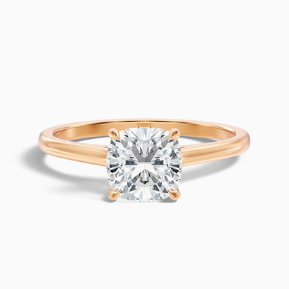 Aisha 5 Carat Cushion Cut Solitaire Moissanite Diamond Ring in 14k Rose Gold