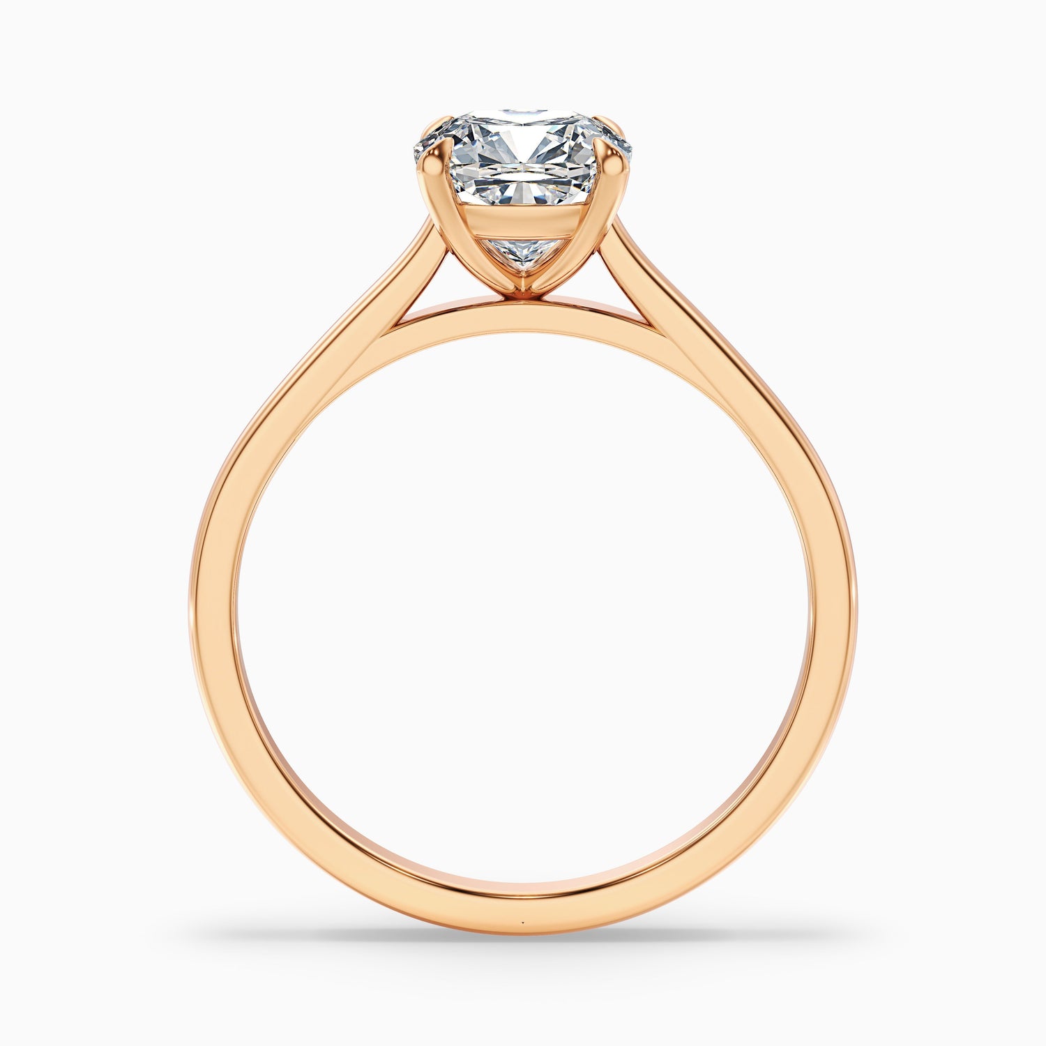 Aisha 3.5 Carat Cushion Cut Solitaire Moissanite Diamond Ring in 10k Rose Gold