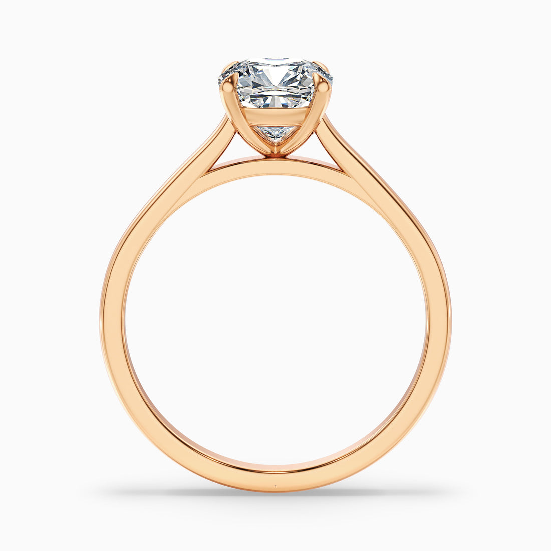 Joa 1 Carat Cushion Cut Solitaire Lab Grown Engagement Ring in 18k Rose Gold  DestGlow
