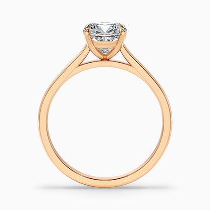 Joa 5 Carat Cushion Cut Solitaire Lab Grown Engagement Ring in 18k Yellow Gold