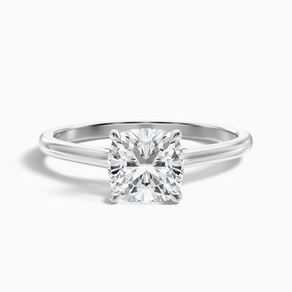 Aisha 3 Carat Cushion Cut Solitaire Moissanite Diamond Ring in Platinum