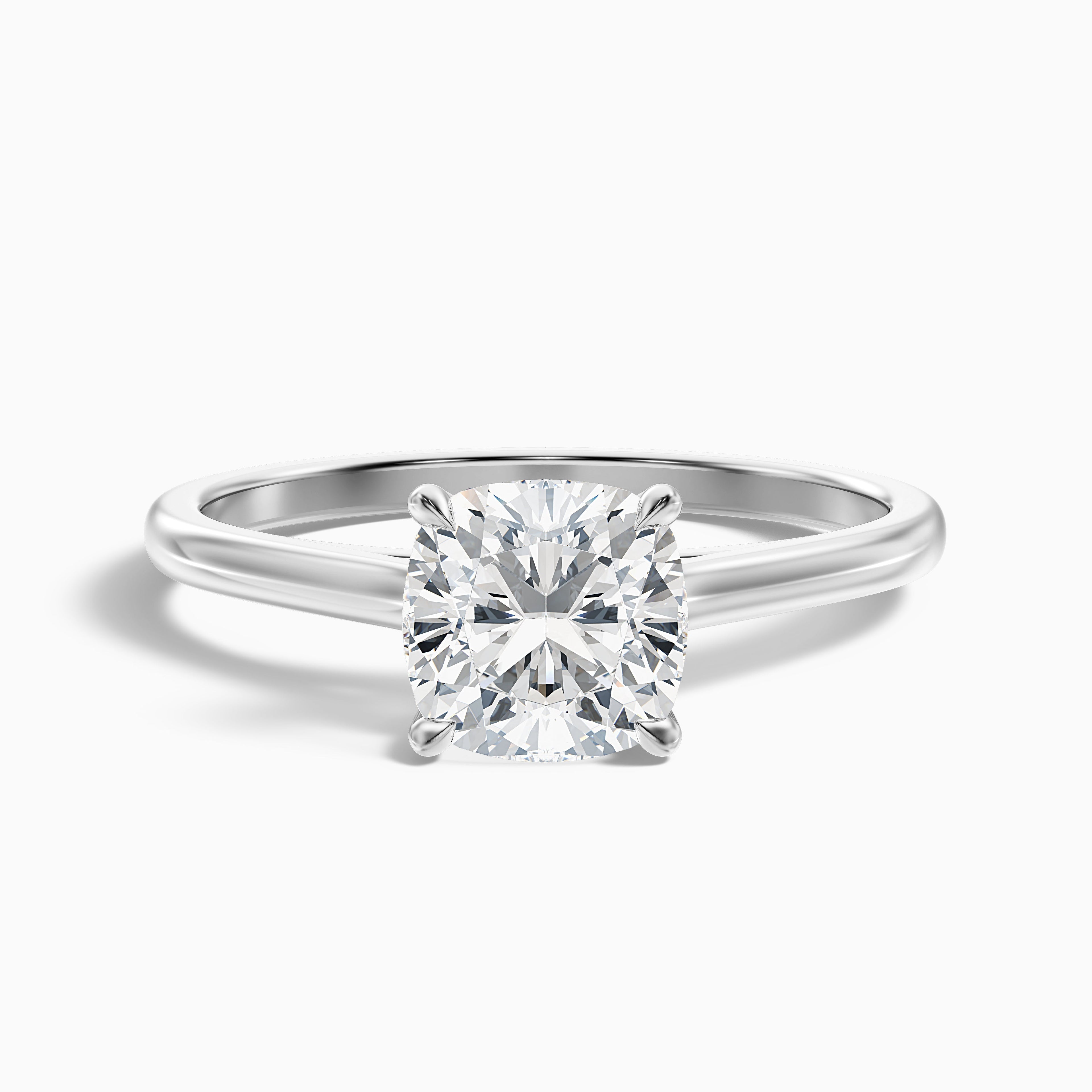 Joa 3.5 Carat Cushion Cut Solitaire Lab Grown Engagement Ring in 10k Rose Gold