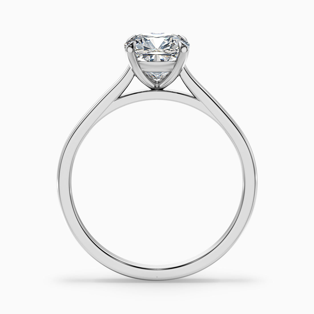 Joa 4 Carat Cushion Cut Solitaire Lab Grown Engagement Ring in Platinum  DestGlow