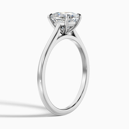 Joa 3 Carat Cushion Cut Solitaire Lab Grown Engagement Ring in 14k White Gold