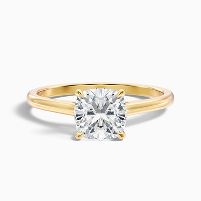 Aisha 2.5 Carat Cushion Cut Solitaire Moissanite Diamond Ring in 10k White Gold
