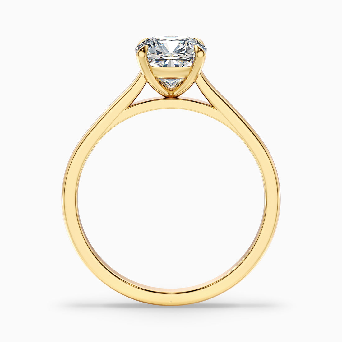 Joa 2 Carat Cushion Cut Solitaire Lab Grown Engagement Ring in 10k Yellow Gold  DestGlow