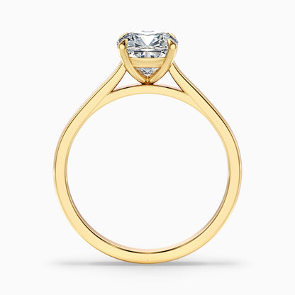 Aisha 4 Carat Cushion Cut Solitaire Moissanite Diamond Ring in 14k White Gold