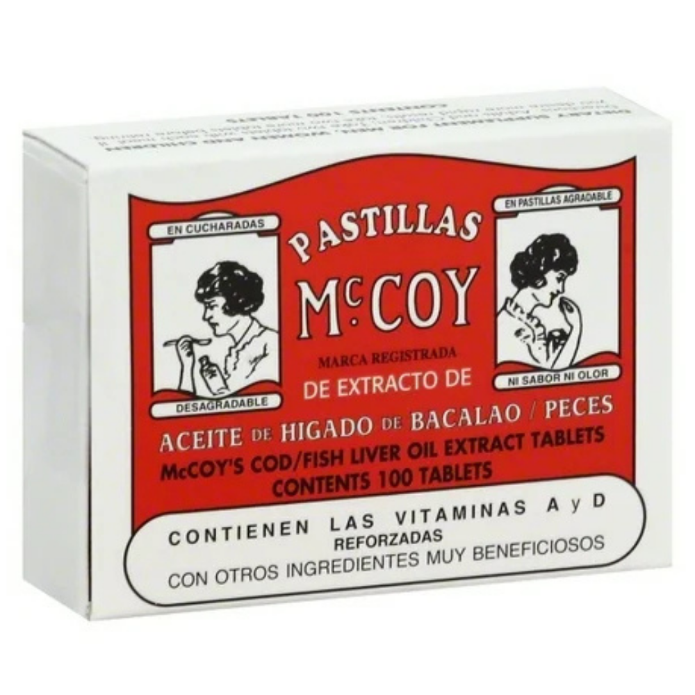 Pastillas Mccoy Tablets Cod/Fish Liver Oil Extract (100ct) by Farmacias Savia