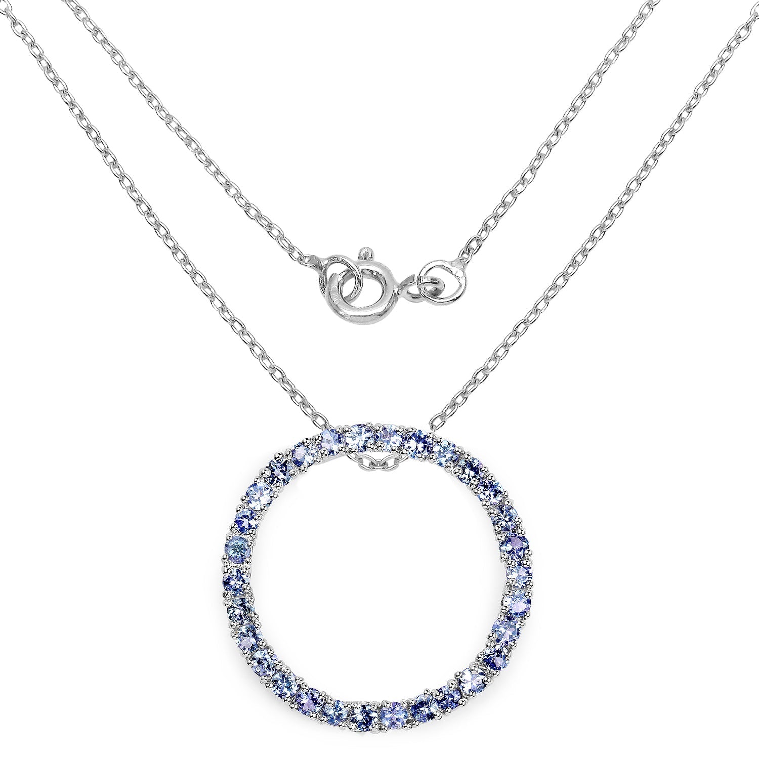 3.00 Carat Genuine Tanzanite .925 Sterling Silver Pendant  DestGlow
