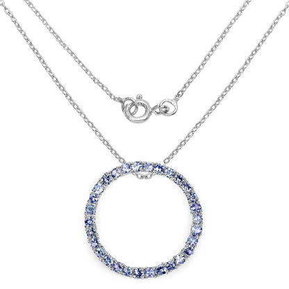 3.00 Carat Genuine Tanzanite .925 Sterling Silver Pendant  DestGlow