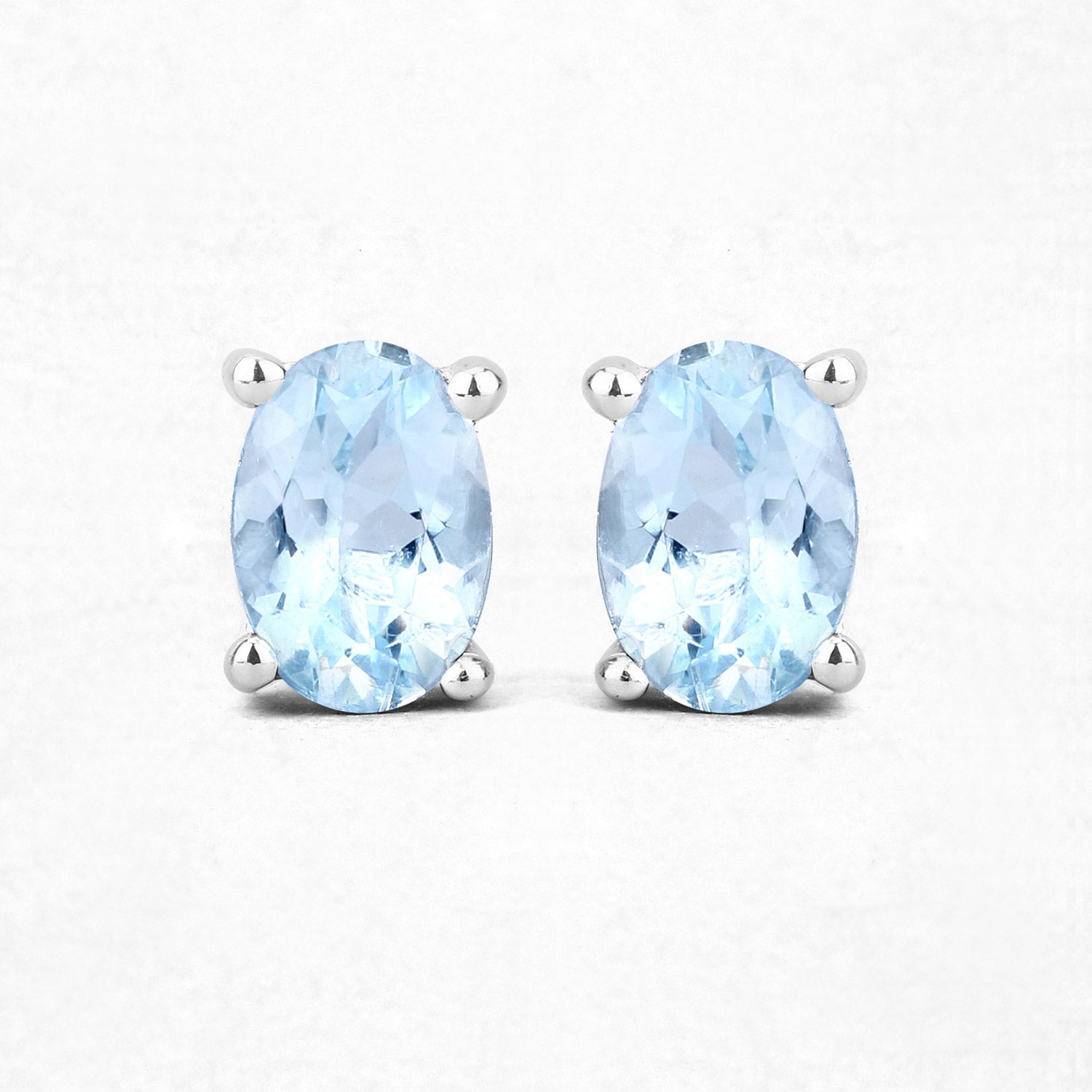 0.72 Carat Genuine Aquamarine .925 Sterling Silver Earrings by Bids.com