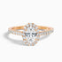 Zia 4 Carat Oval Halo Pave Lab Grown Engagement Ring in 18k Rose Gold  DestGlow